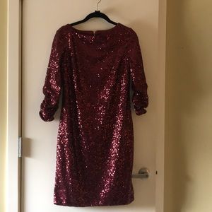 Vince Camuto burgundy sequin dress